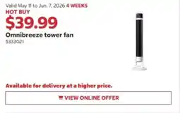 Costco Omnibreeze tower fan offer