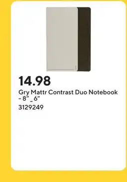Staples Gry Mattr Contrast Duo Notebook - 8 _ 6 offer