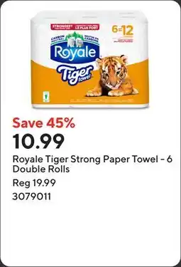 Staples Royale Tiger Strong Paper Towel - 6 Double Rolls offer
