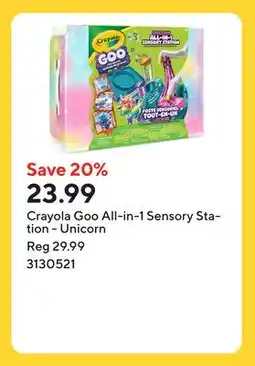 Staples Crayola Goo All-in-1 Sensory Station - Unicorn offer