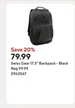 Staples Swiss Gear 17.3 Backpack - Black offer