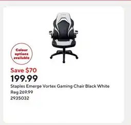 Staples Staples Emerge Vortex Gaming Chair Black White offer