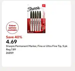 Staples Sharpie Permanent Marker, Fine or Ultra Fine Tip offer