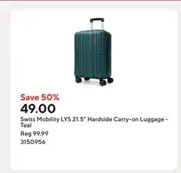 Staples Swiss Mobility LYS 21.5 Hardside Carry-on Luggage - Teal offer