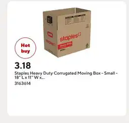 Staples Staples Heavy Duty Corrugated Moving Box - Small - 18 L x 11 W x 12 H offer