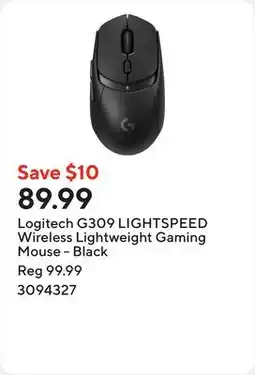 Staples Logitech G309 LIGHTSPEED Wireless Lightweight Gaming Mouse - Black offer