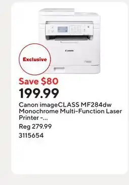 Staples Canon imageCLASS MF284dw Monochrome Multi-Function Laser Printer - White offer