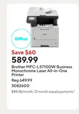Staples Brother MFC-L5710DW Business Monochrome Laser All-in-One Printer offer