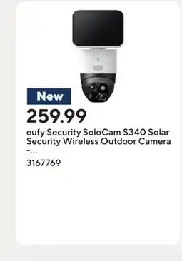 Staples eufy Security SoloCam S340 Solar Security Wireless Outdoor Camera - White offer
