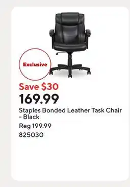 Staples Staples Bonded Leather Task Chair - Black offer