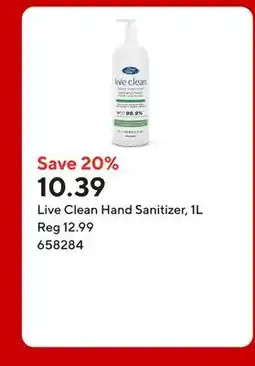 Staples Live Clean Hand Sanitizer offer