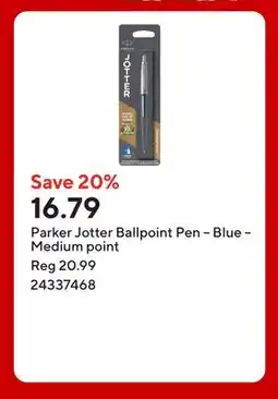 Staples Parker Jotter Ballpoint Pen – Blue – Medium point offer