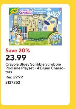 Staples Crayola Bluey Scribble Scrubbie Poolside Playset - 4 Bluey Characters offer