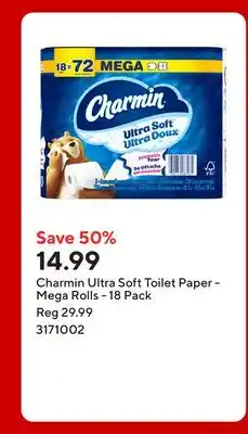 Staples Charmin Ultra Soft Toilet Paper - Mega Rolls offer