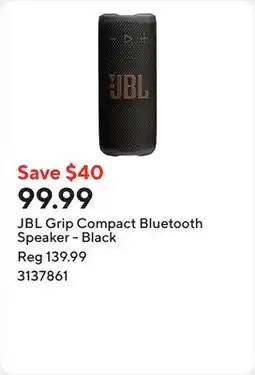 Staples JBL Grip Compact Bluetooth Speaker - Black offer