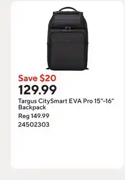 Staples Targus CitySmart EVA Pro 15-16 Backpack offer