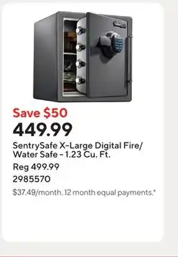 Staples SentrySafe X-Large Digital Fire/Water Safe - 1.23 Cu. Ft offer