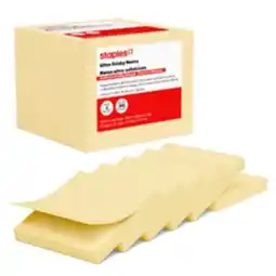Staples Staples Ultra Sticky Notes - 3 x 3 - Sunshine Collection offer