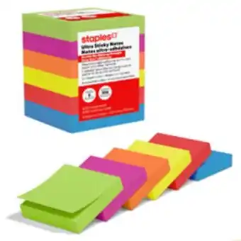Staples Staples Ultra Sticky Notes - 2 x 2 - Summer Breeze Collection offer