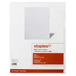Staples Staples Polypropylene Project Pockets - Letter Size - 8-1/2 x 11 - Clear offer