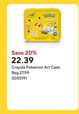 Staples Crayola Pokemon Art Case offer
