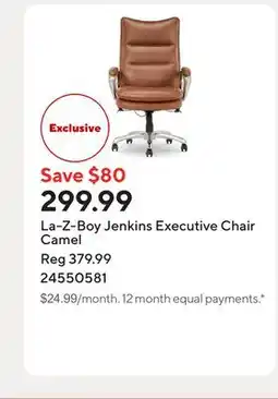 Staples La-Z-Boy Jenkins Executive Chair Camel offer