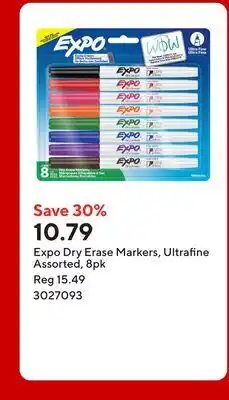 Staples Expo Dry Erase Markers, Ultrafine Assorted offer