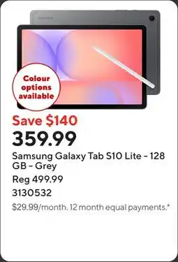 Staples Samsung Galaxy Tab S10 Lite - 128 GB - Grey offer