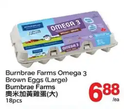 T&T Supermarket BURNBRAE FARMS OMEGA 3 BROWN EGGS (LARGE), 18PCS offer