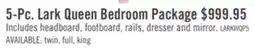 The Brick Lark 5pc Bedroom Set with Panel Bed, Dresser & Mirror, Rustic White - Queen Size offer