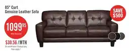 The Brick Curt 85 Genuine Leather Sofa with Button Tufting - Grey offer