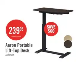 The Brick Aaron 26.77 Portable Lift-Top Office Desk with Adjustable Height - Walnut offer