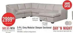 The Brick Envy 5-Piece Right-Facing Chenille Fabric Sleeper Sectional with Storage Chaise - Fog Grey offer