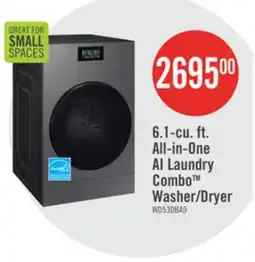 The Brick Samsung Bespoke 6.1 Cu. Ft. All-in-One AI Laundry Combo Washer/Dryer - WD53DBA900HZA1 offer