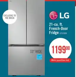The Brick LG 33 21 Cu. Ft. French 3-Door Refrigerator – Prime Silver - LF21C6000V offer