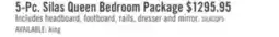 The Brick Silas 5pc Bedroom Set with Platform Bed, Dresser & Mirror, LED, Rustic Brown - Queen Size offer