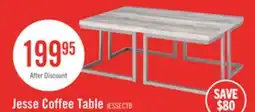 The Brick Jesse 47 Modern Coffee Table - Grey and Pewter with Metal Base offer