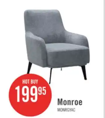 The Brick Monroe 29 Fabric Accent Chair with Metal Legs - Grey offer