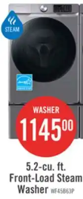 The Brick Samsung 5.2 Cu. Ft. Front-Load Steam Washer - Grey - Stackable - WF45B6300AP/US offer