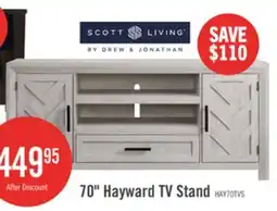 The Brick Scott Living Hayward 70 Modern TV Stand with Storage and Cable Management for TVs up to 75 - White offer