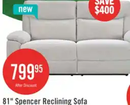The Brick Spencer 80.9 Chenille Fabric Manual Reclining Sofa - Grey offer