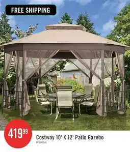 The Brick Costway 10' X 12' Octagonal Patio Gazebo Canopy Shelter Double Top W/netting Sidewalls offer