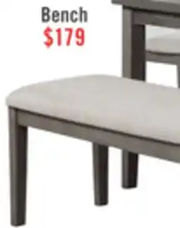 The Brick Krew Dining Bench with Polyester Fabric, 48W - Grey offer