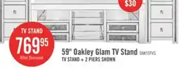 The Brick Oakley 59 Glam TV Stand with Storage and Cable Management for TVs up to 65- Silver offer