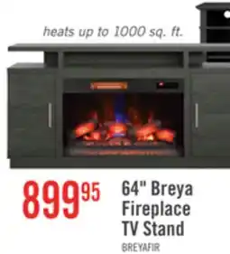 The Brick Breya 64 Modern Electric Fireplace TV Stand with Storage & USB Charging for TVs up to 70- Grey offer