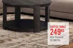 The Brick Declan 31.5 Modern Round Coffee Table with Shelf & Casters - Black offer