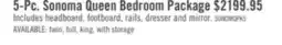The Brick Sonoma 5pc Bedroom Set with Bed, Dresser & Mirror, Mango Brown - Queen Size offer