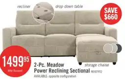 The Brick Meadow 2-Piece Right-Facing Chenille Fabric Power Reclining Sectional with Storage Chaise - Taupe offer