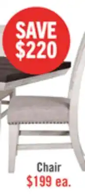 The Brick Willow Dining Chair with Cushion Fabric Seat & Nailhead Trim - Rustic White offer