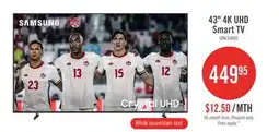 The Brick SAMSUNG 43 U8000 Crystal 4K UHD Smart Tizen OS TV (UN43U8000FFXZC) - 2025 Model offer